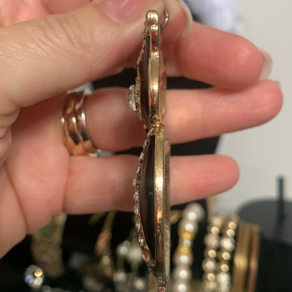 Rhinestone and enamel owl pendant - large - Picture 4 of 4